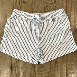 Old Navy Girls High Waist Striped Shorts - White and Blue